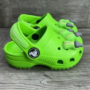 Crocs Classic I Am Dinosaur Clog Toddler C5 Green Slime NEW Dino Claws SlipOn